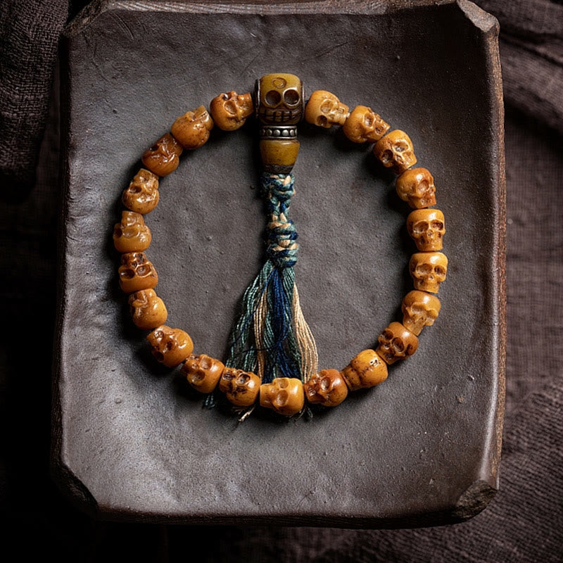 KarmaRipple's Tibetan Yak Bone The Lord Of The Corpse Forest Pattern Strength Bracelet p10