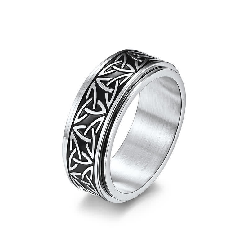 KarmaRipple's Triangle Weave Triquetra Titanium Steel Calm Rotatable Ring p13