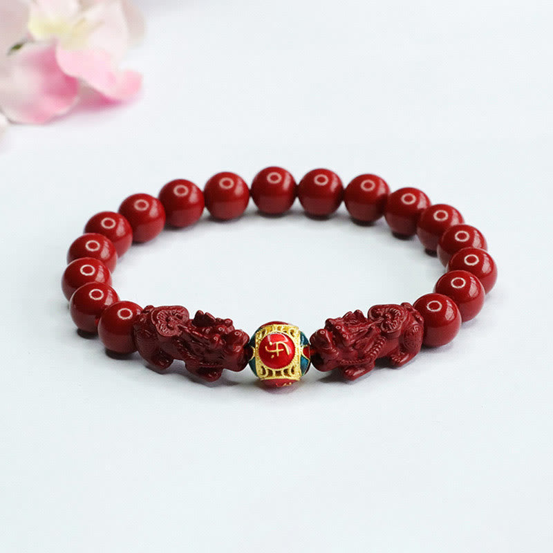 KarmaRipple's Cinnabar Double PIXIU Keep Away Evil Spirits Bracelet p11