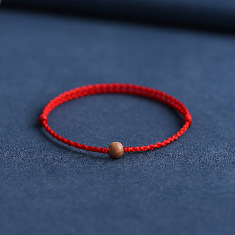 KarmaRipple's Authentic Peach Wood Bead Ward Off Evil Spirits Woven Bracelet p32