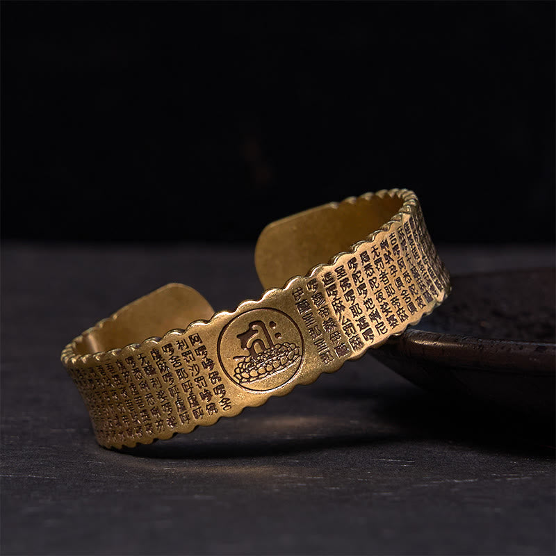 KarmaRipple's Great Compassion Mantra Bronze Brass Fortune Self Care Bracelet Bangle p10