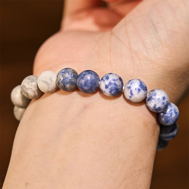 KarmaRipple's Sodalite Picasso Jasper Ivory Turquoise Intuition Bracelet p3