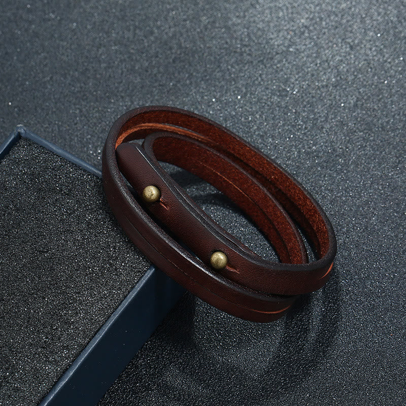 KarmaRipple's Vintage Multi-layer Leather Strength Buckle Bracelet p11
