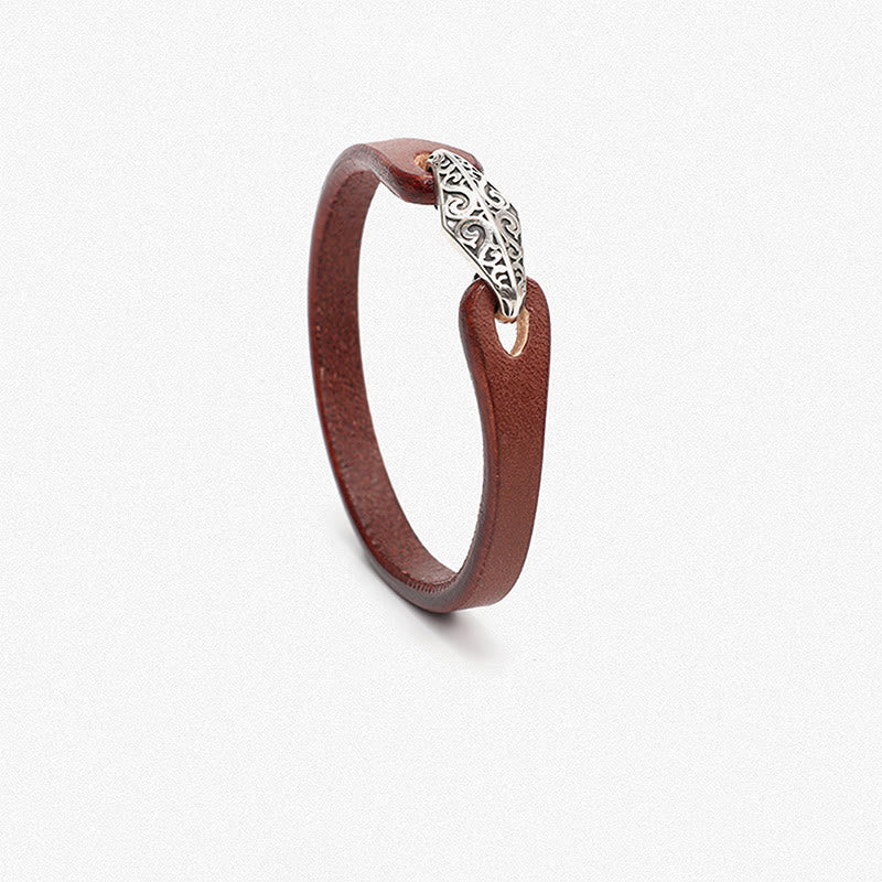 KarmaRipple's 925 Sterling Silver Leather Multi-turn Protection Bracelet p40
