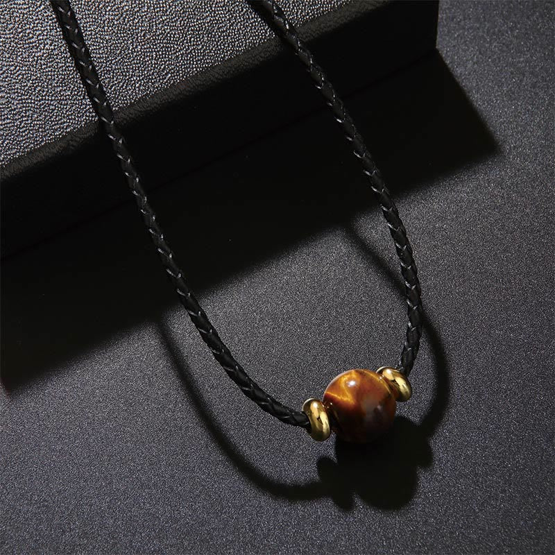 KarmaRipple's Authentic Tiger Eye Beaded Protection Wax Rope Pendant Necklace p9