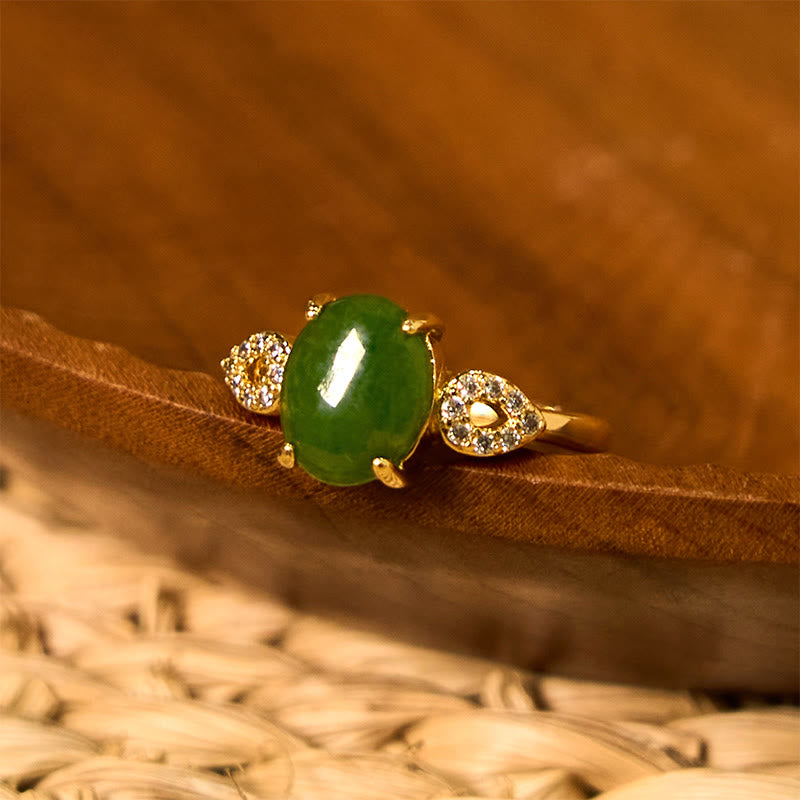 KarmaRipple's Authentic Jade Adjustable Buckle Prosperity Ring p10