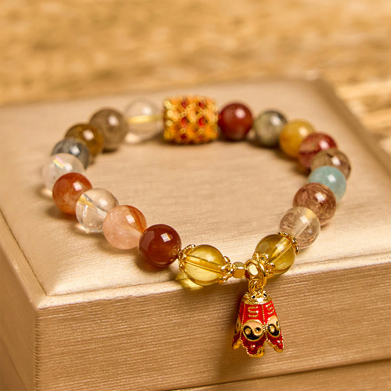 KarmaRipple's Authentic Colorful Rutilated Quartz Yin Yang Protection Bracelet p11