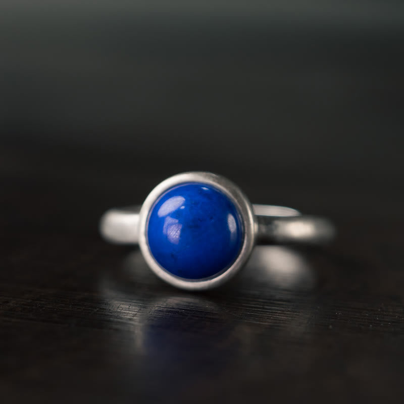 KarmaRipple's Authentic 925 Sterling Silver Lazurite Turquoise?Adjustable Balance Ring p14