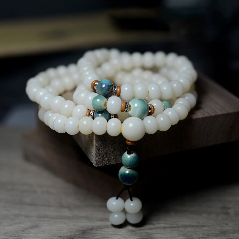 KarmaRipple's 108 Mala Beadwork Bodhi Seed Keep Away Evil Spirits Calm Bracelet p13