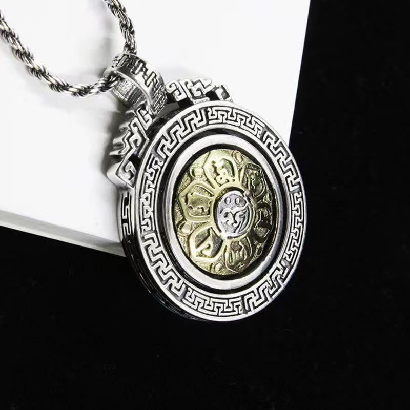 KarmaRipple's Tibetan Om Mani Padme Hum Double Dorje Vajra Rotatable Purity Peace Pendant Necklace p20