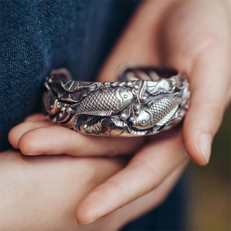 KarmaRipple's Koi Fish Lotus Fortune Wealth Bracelet Bangle p11