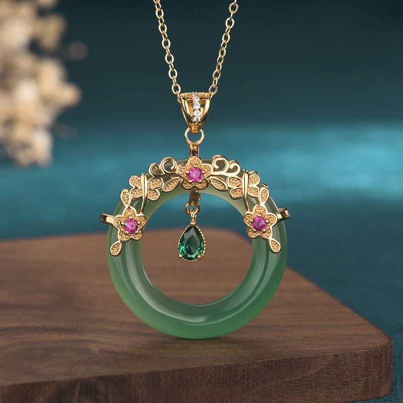KarmaRipple's Authentic Round Cyan Jade Balancing Pendant Necklace p6