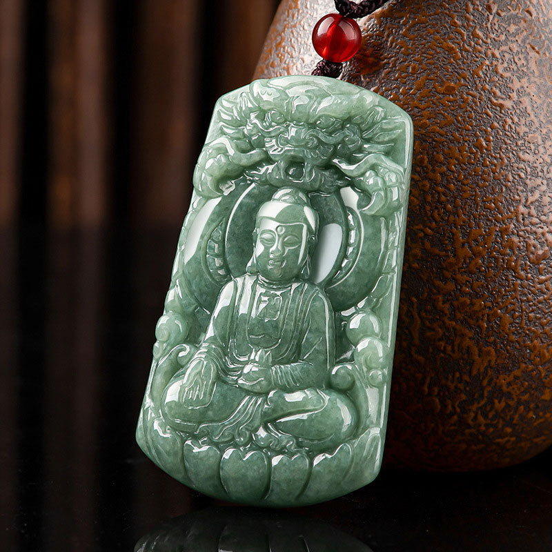 KarmaRipple's Tathagata Buddha Dragon Jade Amulet Serenity String Pendant p17