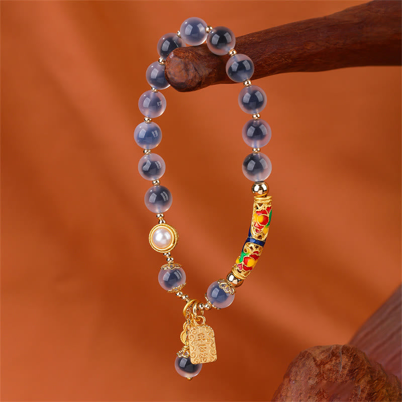 KarmaRipple's Authentic Blue Candy Agate Amulet Strength Bracelet p10