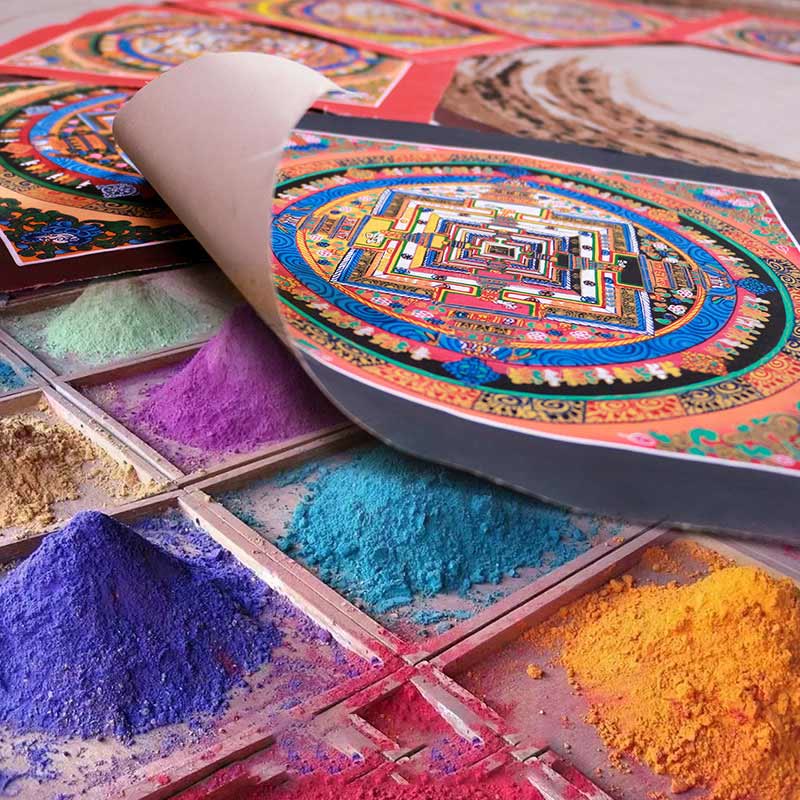 KarmaRipple's Tibetan Handmade Thangka Mandala Painting Blind Box Random Color Pattern p4