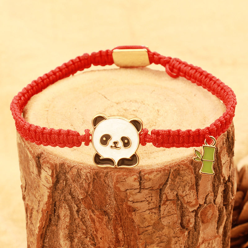 KarmaRipple's Tibetan Handmade Panda Bamboo Fortunate Red String Bracelet p9
