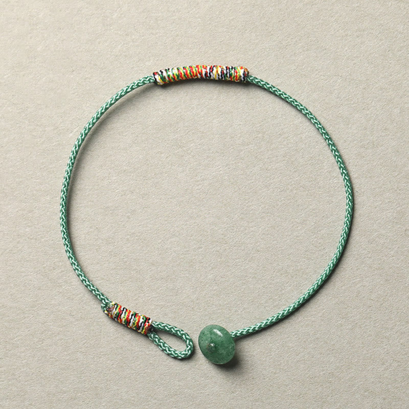 KarmaRipple's Tibetan Handmade Green Aventurine Fortune Protection Woven Rope Bracelet p13