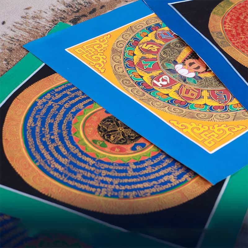 KarmaRipple's Tibetan Handmade Thangka Painting Blessing Thangka Blind Box Random Color Pattern p4