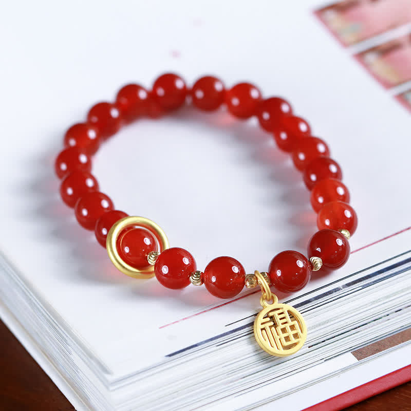 KarmaRipple's Authentic Red Agate Blessing Letter Confidence Bracelet p12