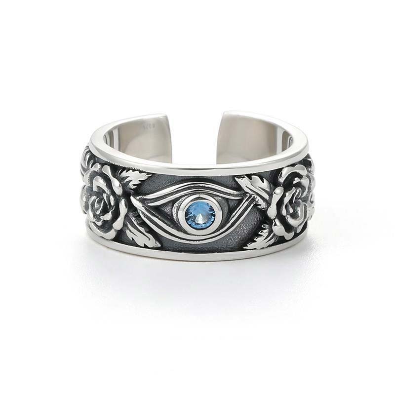 KarmaRipple's Eye Of Horus Gemstone Protection Adjustable Ring p8