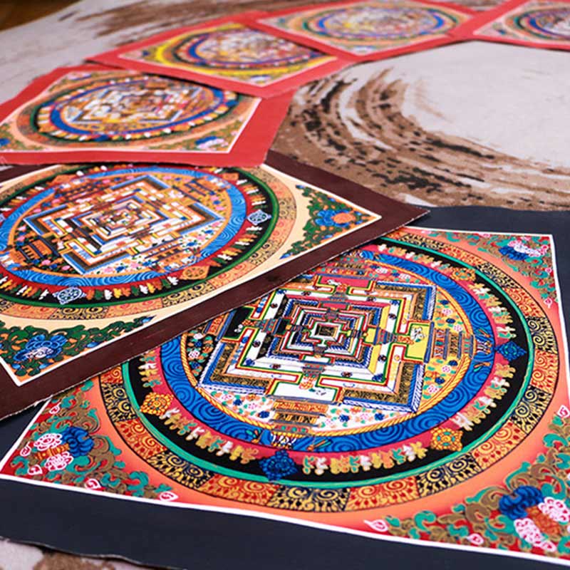 KarmaRipple's Tibetan Handmade Thangka Mandala Painting Blind Box Random Color Pattern p12