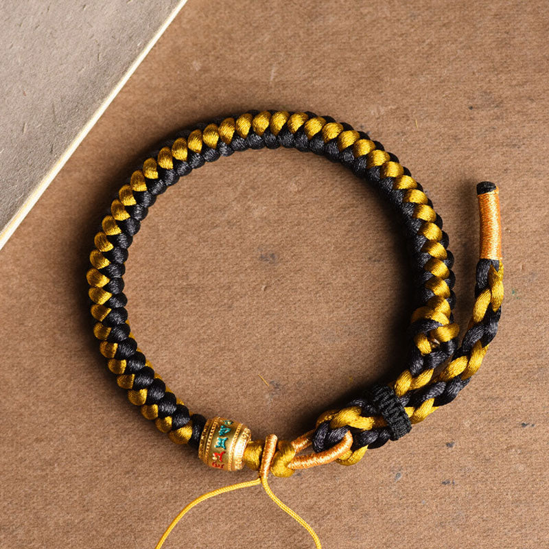 KarmaRipple's Handmade Tibetan Black Gold Dragon Scale Rope Om Mani Padme Hum Purity Bracelet p11