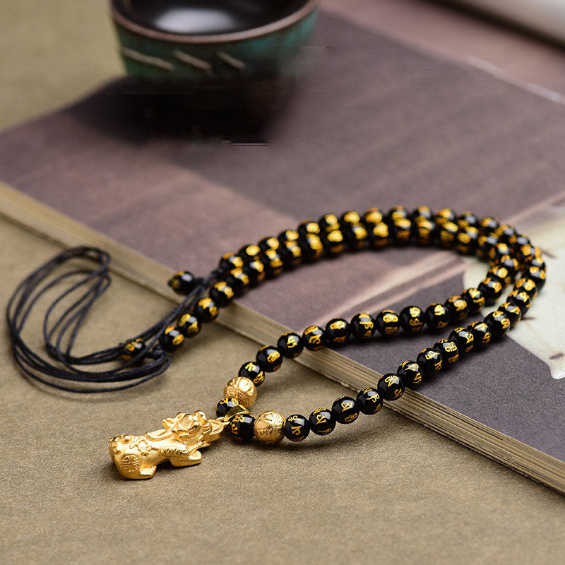 KarmaRipple's FengShui Obsidian PiXiu Wealth Pendant p10