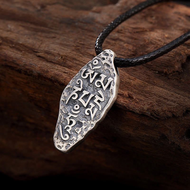 KarmaRipple's Tibetan 925 Sterling Silver Om Mani Padme Hum Dorje Vajra Engraved Strength Pendant Necklace p21