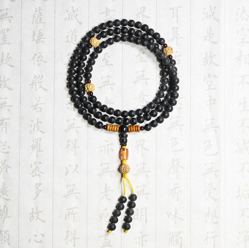 KarmaRipple's Tibetan Mala Cypress Bodhi Seed Red Agate Balancing Bracelet p17