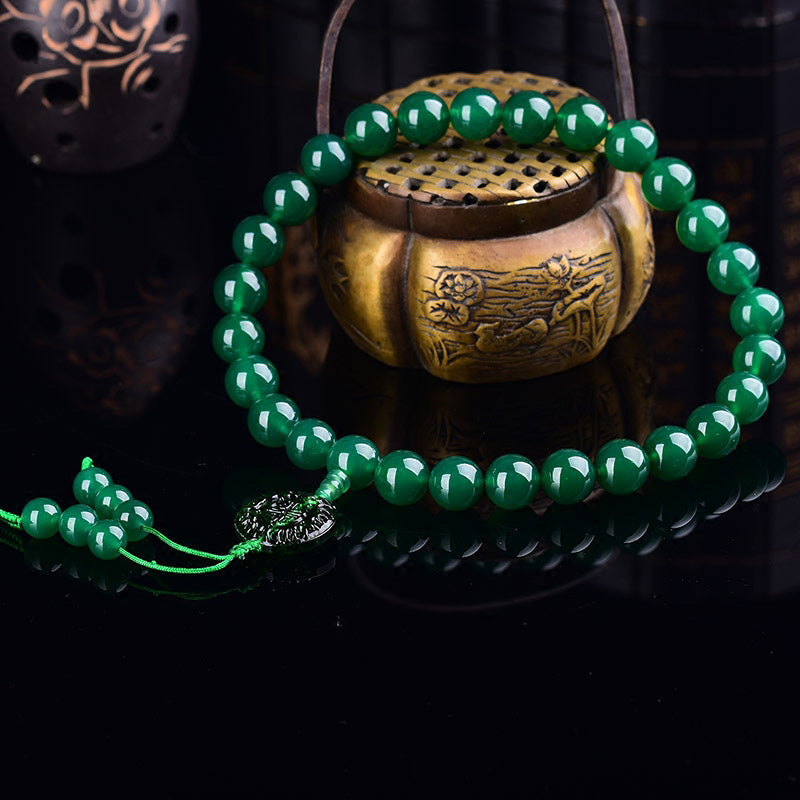 KarmaRipple's Authentic Green Agate Wrist Mala Manifestation Pocket Mala Car Decoration p1
