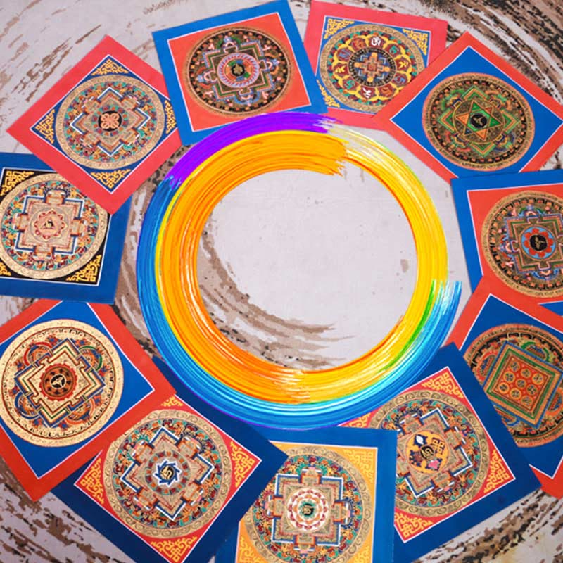 KarmaRipple's Tibetan Handmade Thangka Painting Blessing Thangka Blind Box Random Color Pattern p15