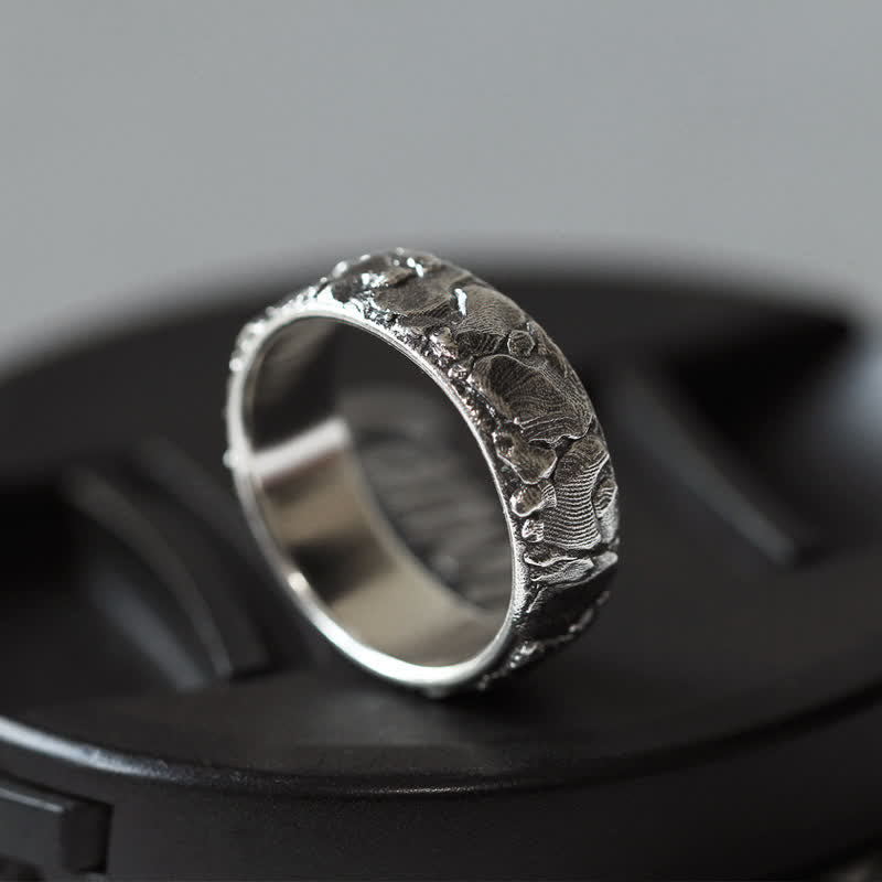 KarmaRipple's Rock Pattern Fortune Blessing Bronze Ring p15