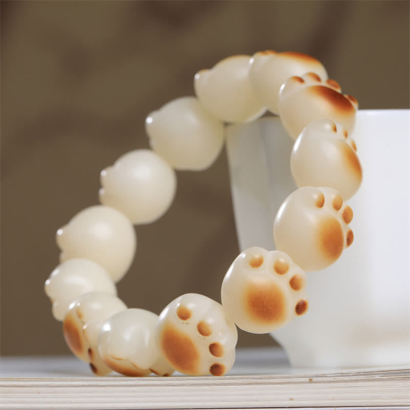 KarmaRipple's Cute Cat Paw Claw Bodhi Seed Peace Bracelet p21