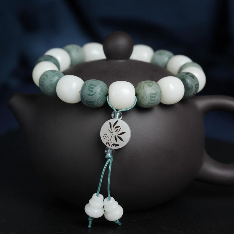 KarmaRipple's Ivory Bodhi Six True Words Protection Bracelet p13
