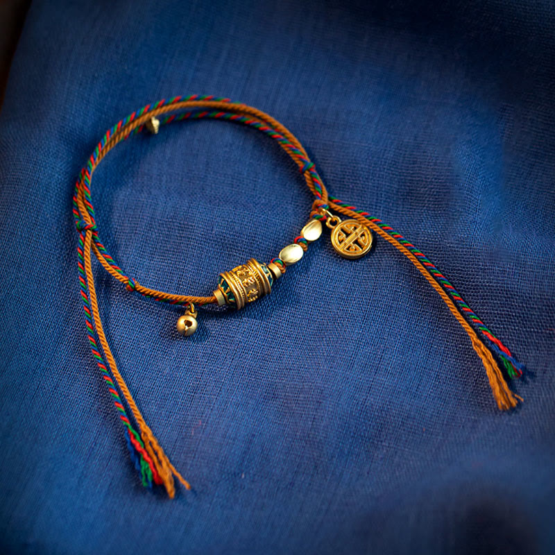 KarmaRipple's Tibetan Handmade Om Mani Padme Hum Prayer Wheel Protection Strength String Bracelet p15