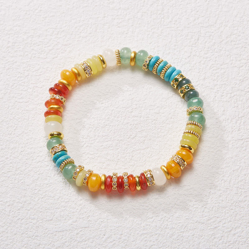 KarmaRipple's Authentic Red Agate Jade Rainbow Confidence Bracelet p14