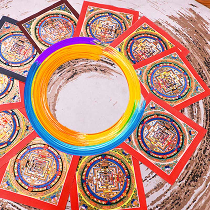KarmaRipple's Tibetan Handmade Thangka Mandala Painting Blind Box Random Color Pattern p15