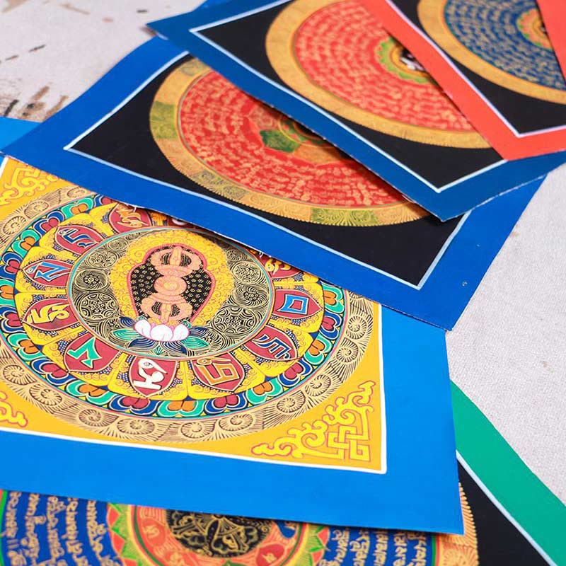 KarmaRipple's Tibetan Handmade Thangka Painting Blessing Thangka Blind Box Random Color Pattern p3