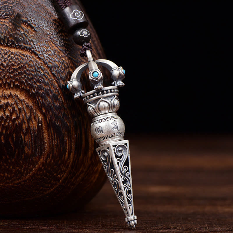KarmaRipple's Tibetan Om Mani Padme Hum Dorje Vajra Design Wisdom Rotatable Pendant Necklace p11