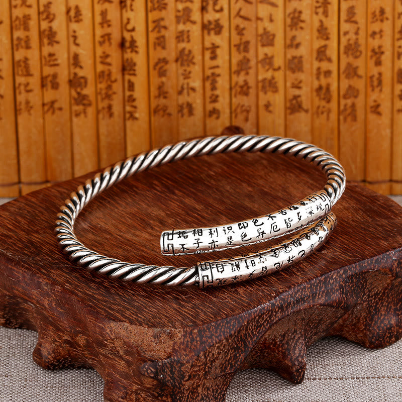 KarmaRipple's Retro Heart Sutra Twisted Design Pattern Balance Bracelet Bangle p8