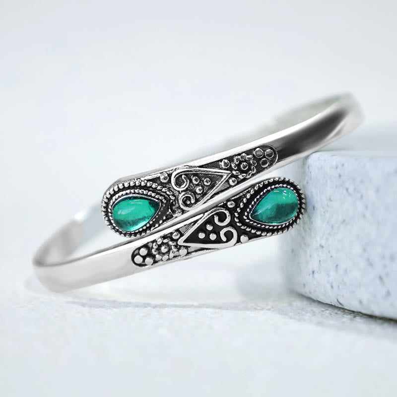 KarmaRipple's Zircon Water Drop Pattern Balancing Cuff Bracelet Bangle p10