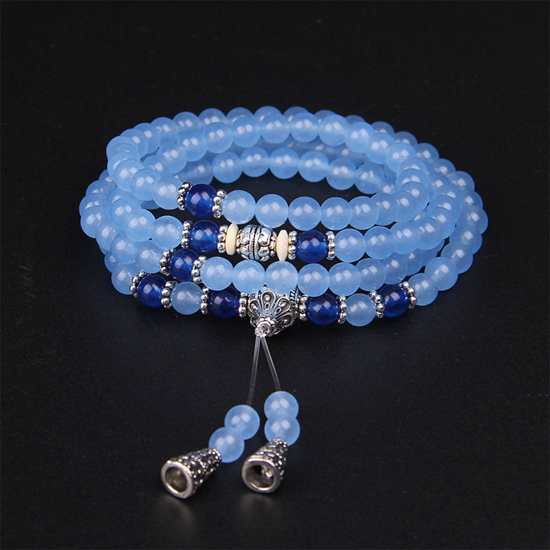 KarmaRipple's 108 Beadwork Blue Gemstone Balancing Bracelet Mala p13