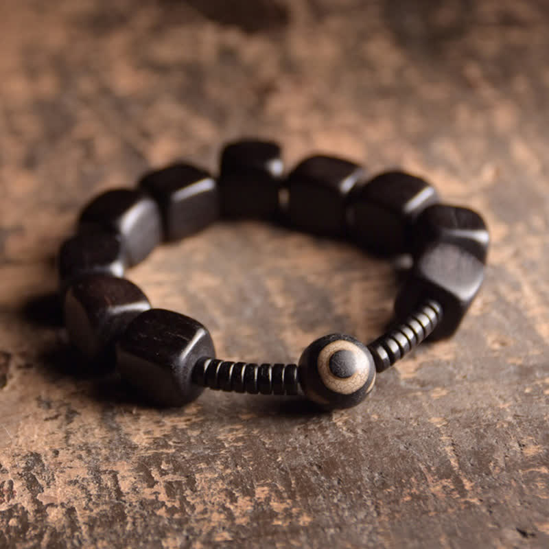 KarmaRipple's Tibetan Ebony Wood Dzi Bead Strength Bracelet p16