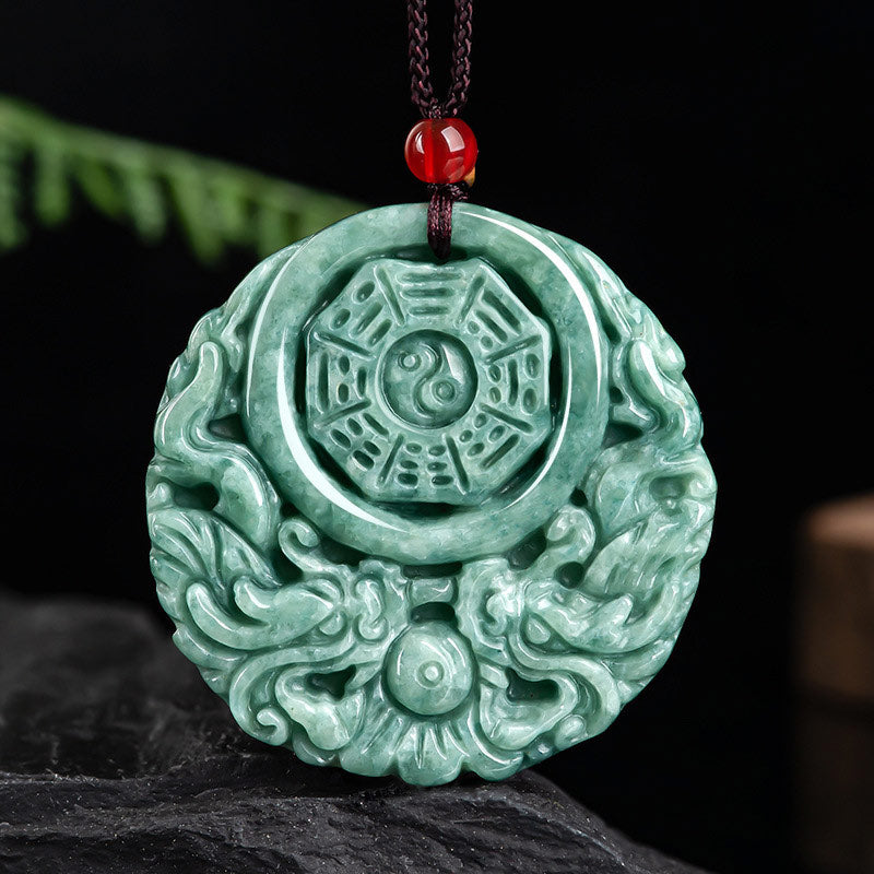 KarmaRipple's Dragon Jade Yin Yang Balance Pendant String Necklace p12