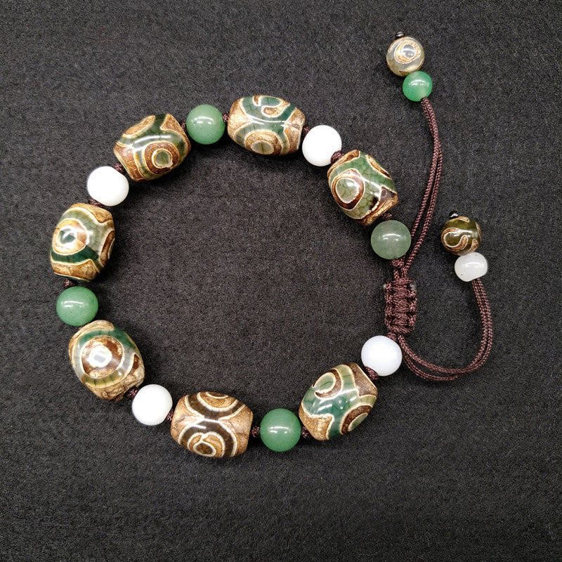 KarmaRipple's Tibetan Three-eyed Dzi Bead Fortune Protection Woven Bracelet p10