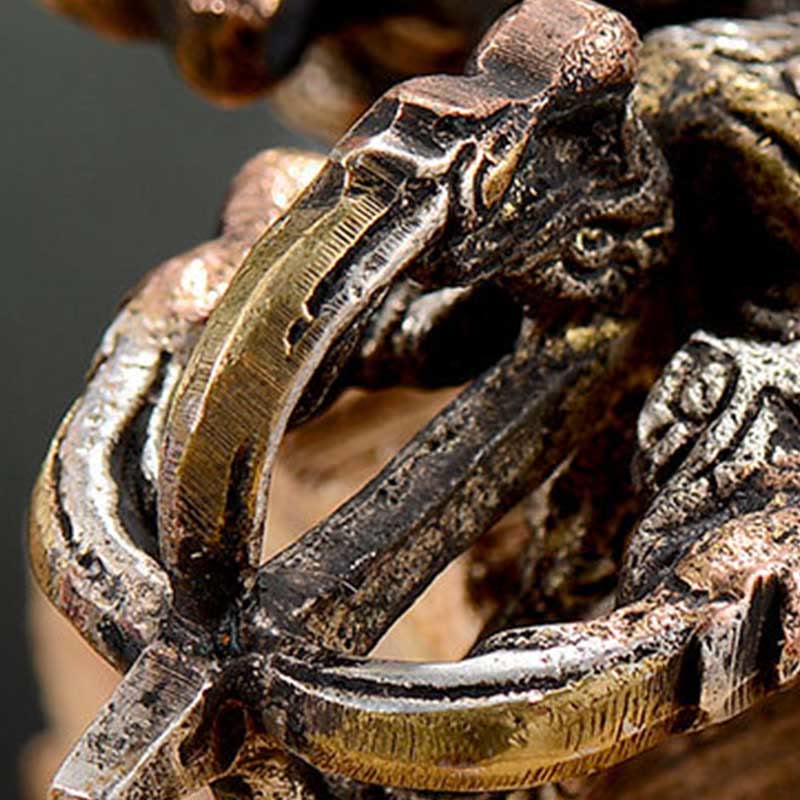 KarmaRipple's Tibetan Handmade 5 Prong Double Dorje Bronze Iron Thunderbolt Strength Vajra p8
