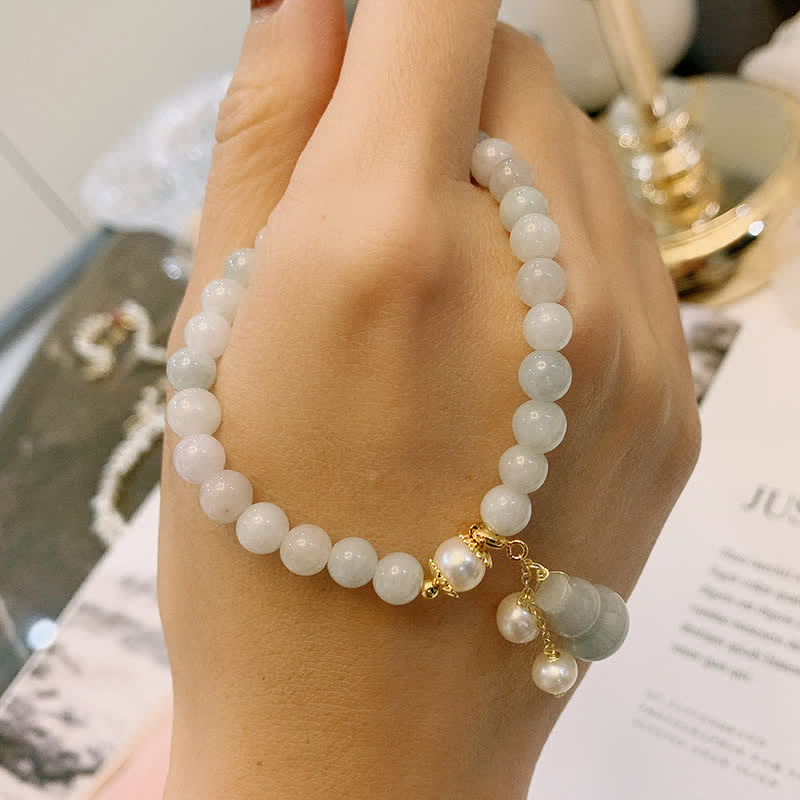 KarmaRipple's Authentic Jade Pearl Gourd Prosperity Fortune Bracelet p4