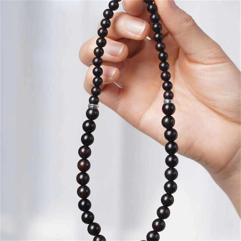 KarmaRipple's Tibet Ebony Wood Dzi Bead Balance Double Wrap Bracelet p3