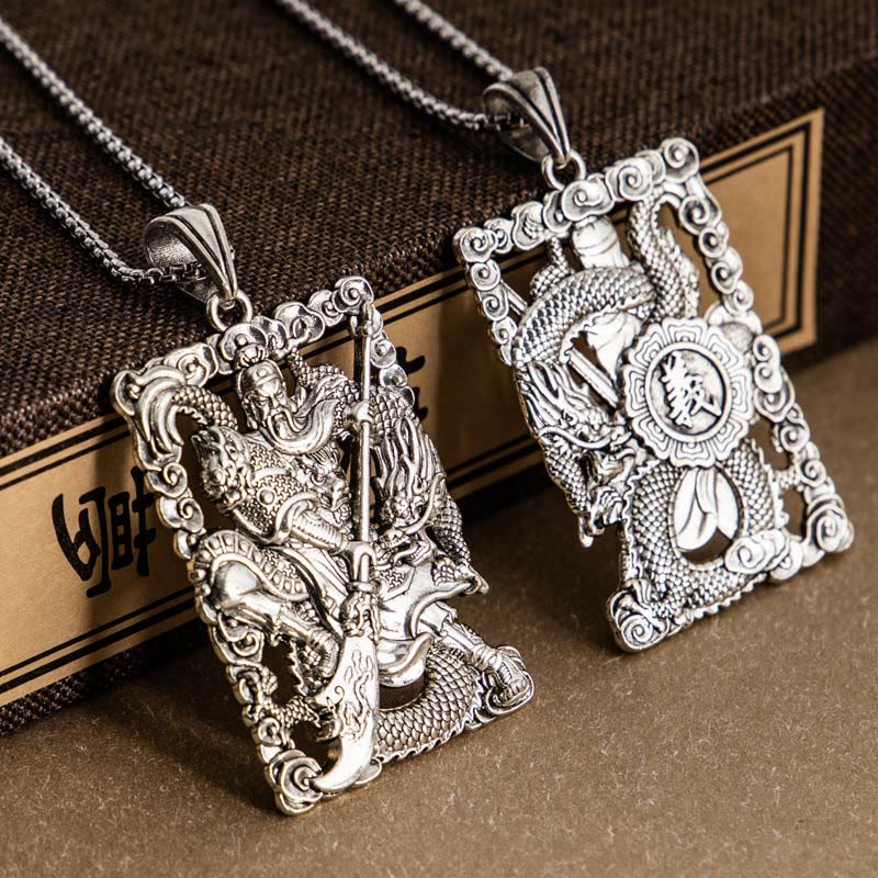 KarmaRipple's Guan Gong Dragon Auspicious Clouds Wealth Pendant Necklace p4
