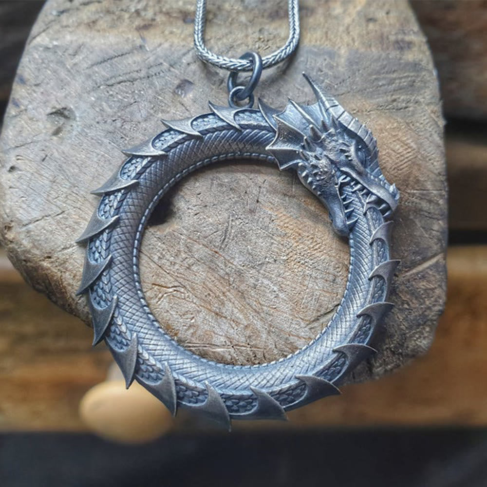 KarmaRipple's Pure Tin Dragon Snake Protection Pendant Necklace p5